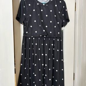 Polka Dot Black and White Nursing Friendly Dress